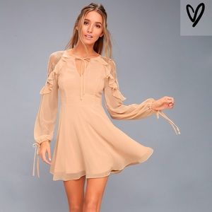 Cream dress with lace detailing